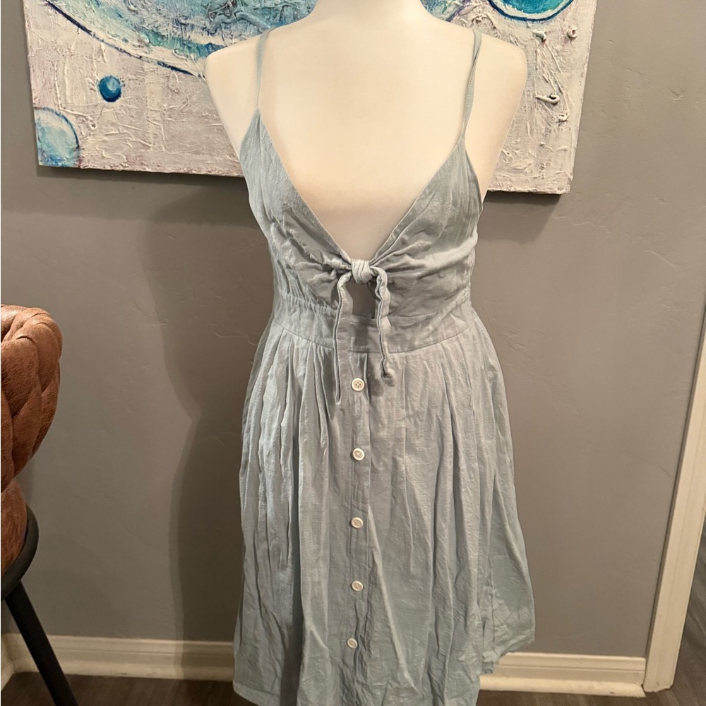 Wish Light Blue Backless Dress with Spaghetti Straps